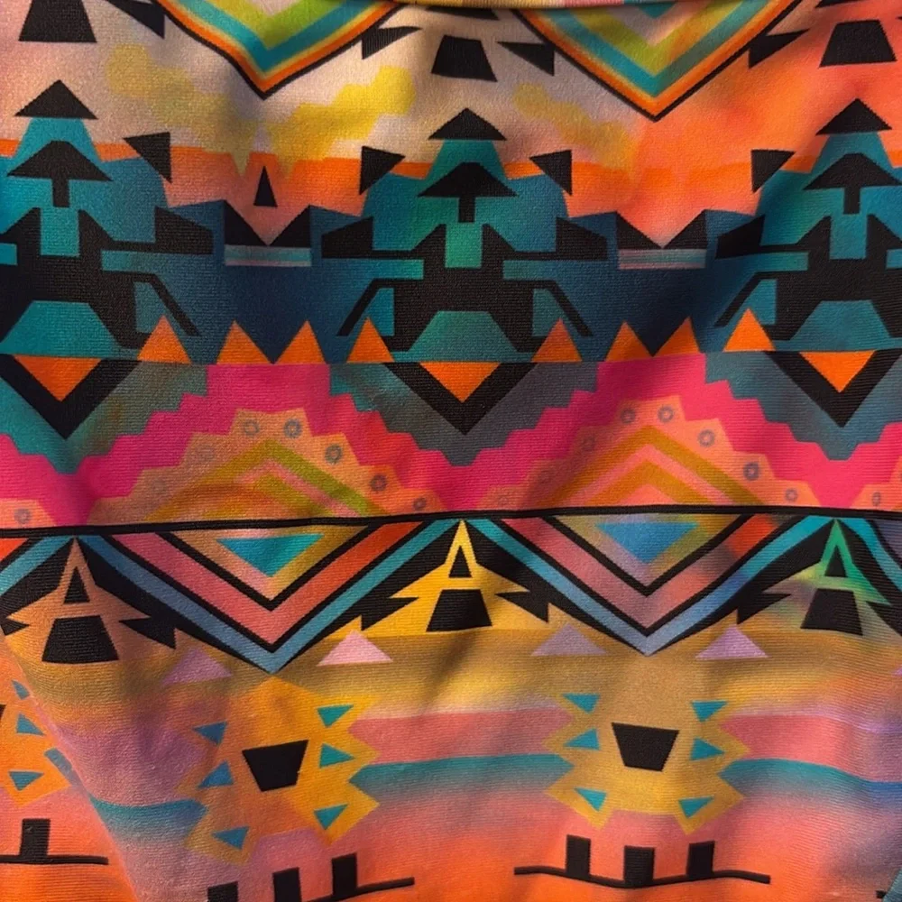 Express Multicolor Geometric Swim Bottom - Picture 4 of 4
